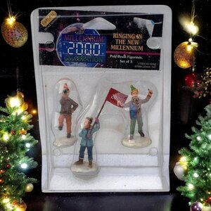 Lemax Ringing In The New Millennium Village Figurines - 2000